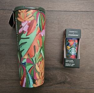 FARM Rio + Starbucks Cold Cup Keychain and Tumbler Banana Mix NWT